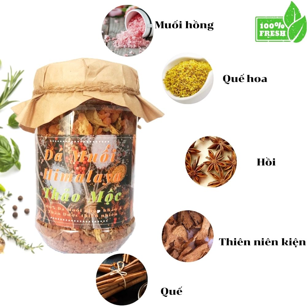 Đá Muối Himalaya Thảo Dược Ngâm Chân Loại Hạt To - Giúp Ngủ Ngon &amp; Giảm Nhức Mỏi