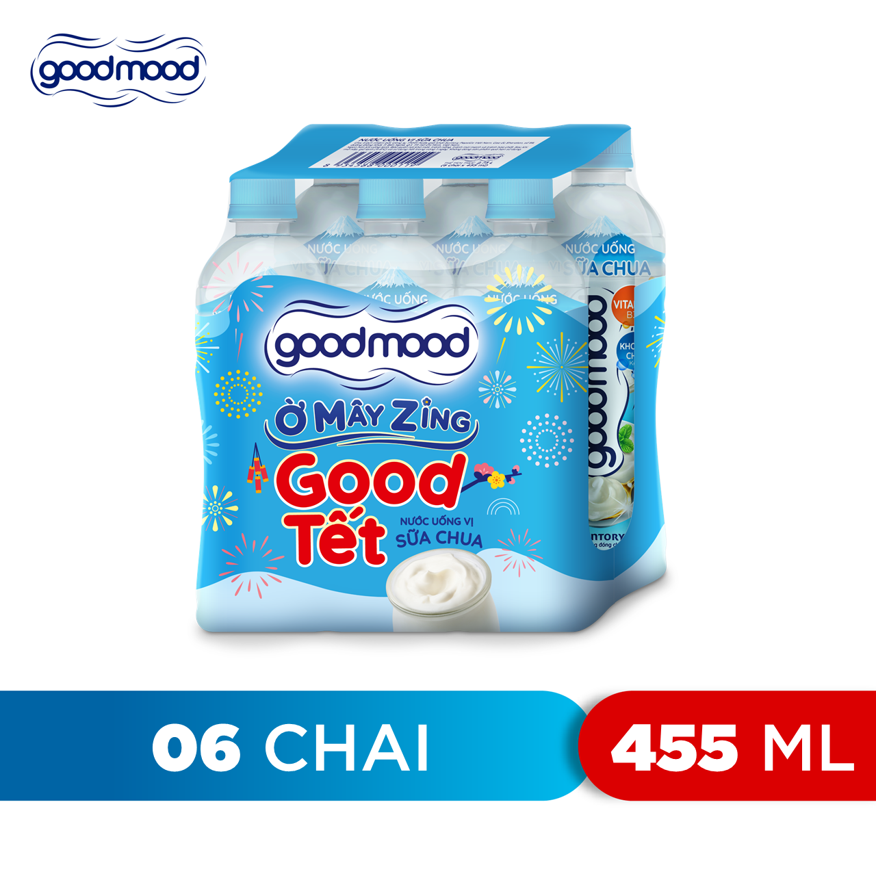 Lốc 6 Chai Nước Uống Vị Sữa Chua Good Mood (455ml/Chai