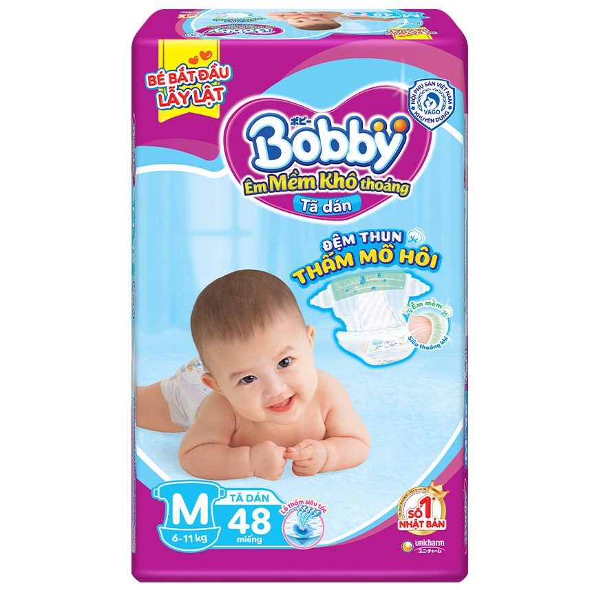 Tã dán Bobby M48 (6-10kg)