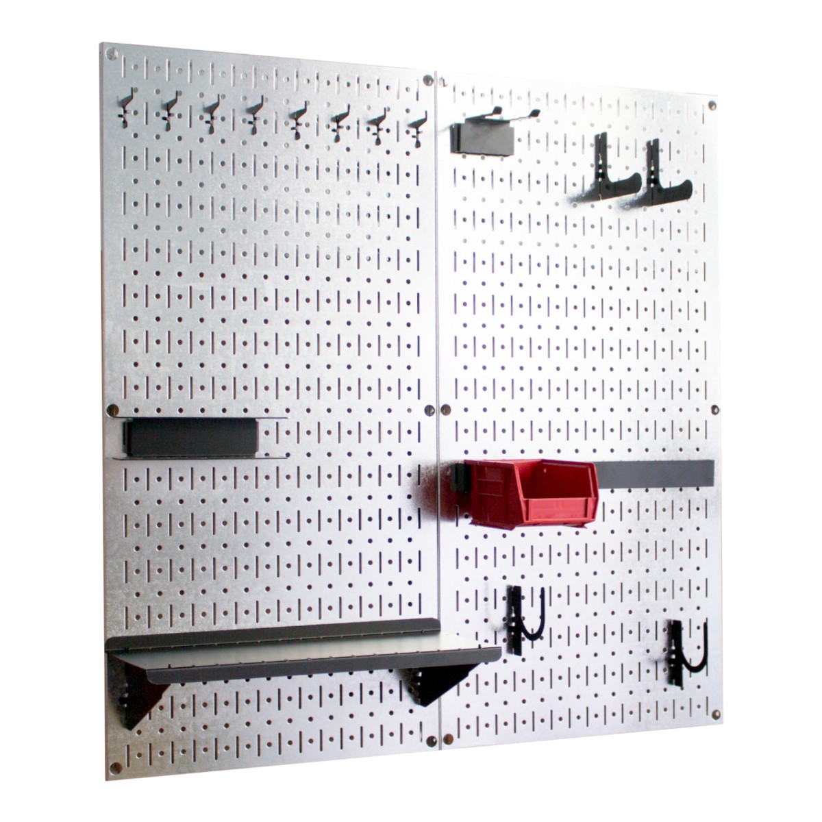 Bảng treo dụng cụ Pegboard cơ khí SMLIFE WB2 - Mô đun 2 tấm bảng treo dụng cụ làm bằng thép mạ kẽm hoa dày 1,2mm + bộ móc treo sơn tĩnh điện màu đen - Giúp lưu trữ dụng cụ trực quan, dễ tìm kiếm - Combo dành cho gia đình