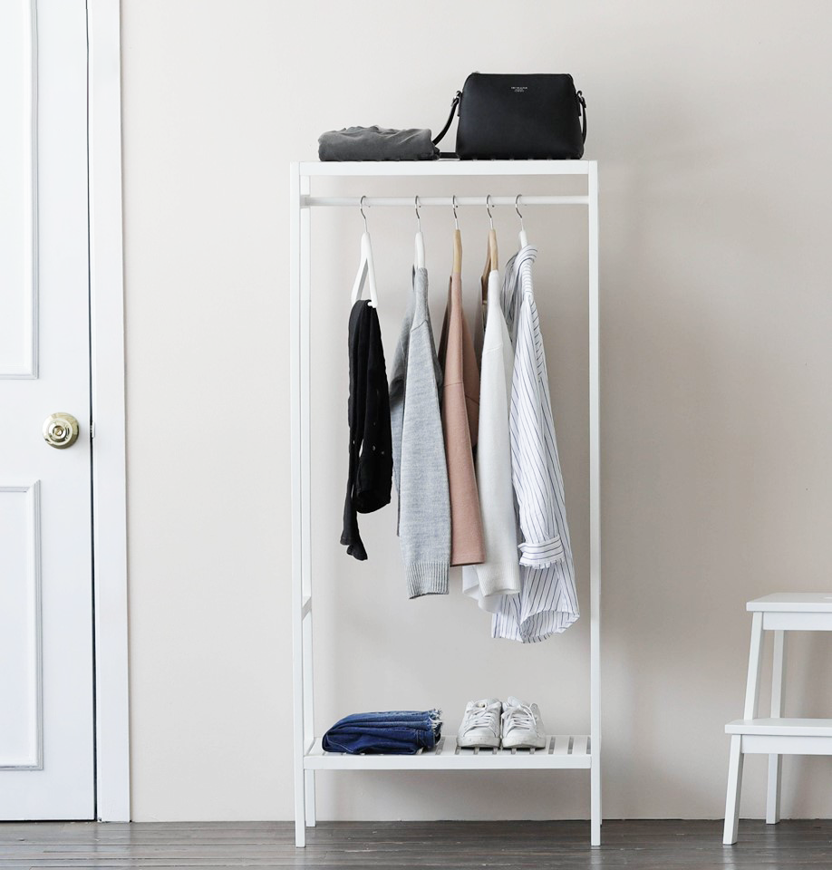 DOUBLE HANGER TỦ GỖ QUẦN ÁO XUẤT KHẨU HÀN QUỐC SHELF HANGER TRẮNG - SHELF 5F TRẮNG