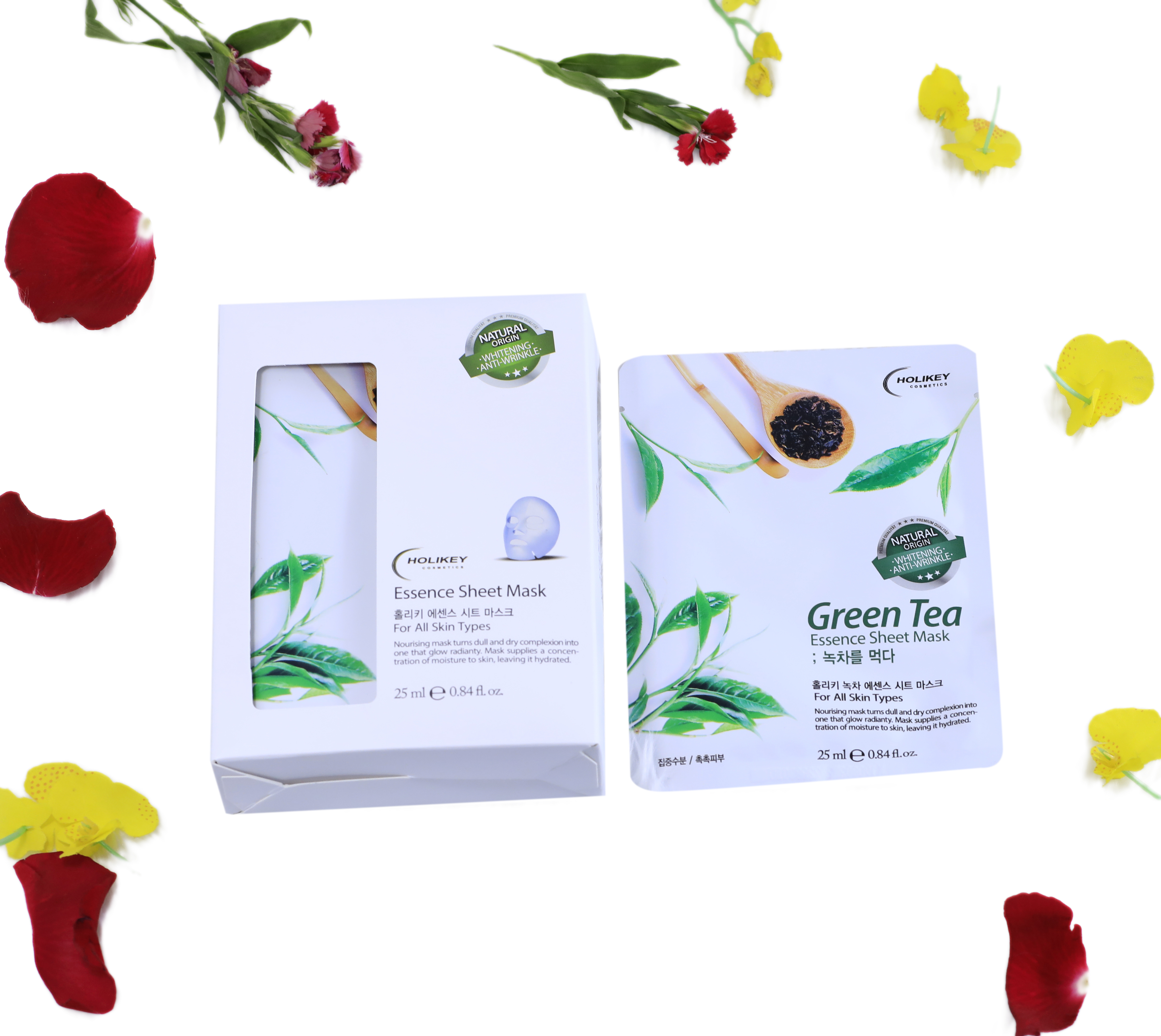 Combo 10 Túi mặt nạ giấy dưỡng da - Mặt nạ tri mụn chiết xuất Trà Xanh Holikey Fresh Green tea Mask Sheet 100% Cotton (25mlx10)