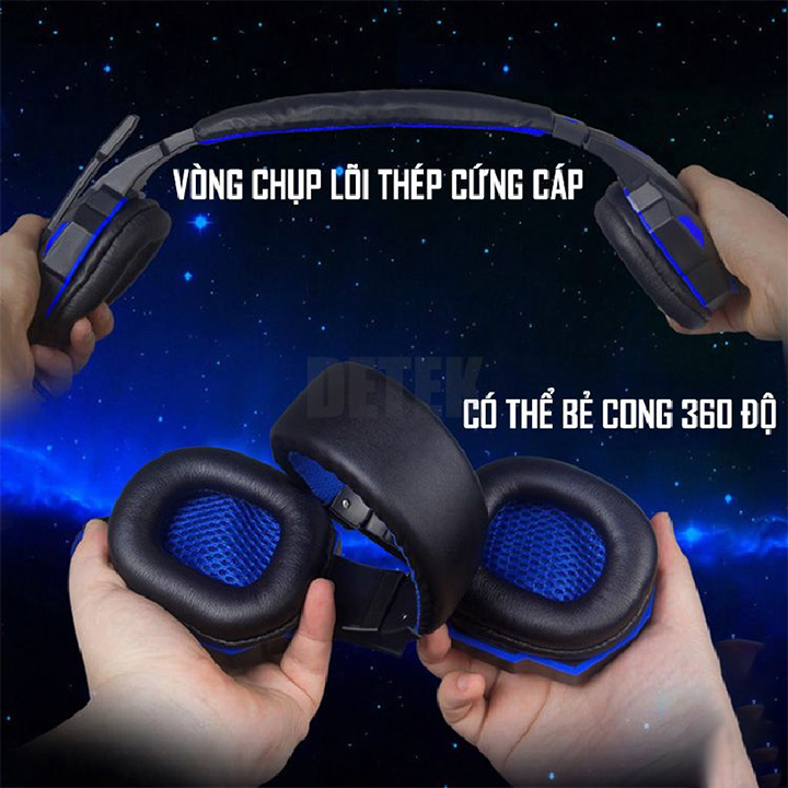 Tai nghe chụp tai gaming có mic Bass HD nghe nhạc xem phim chơi game cực đã