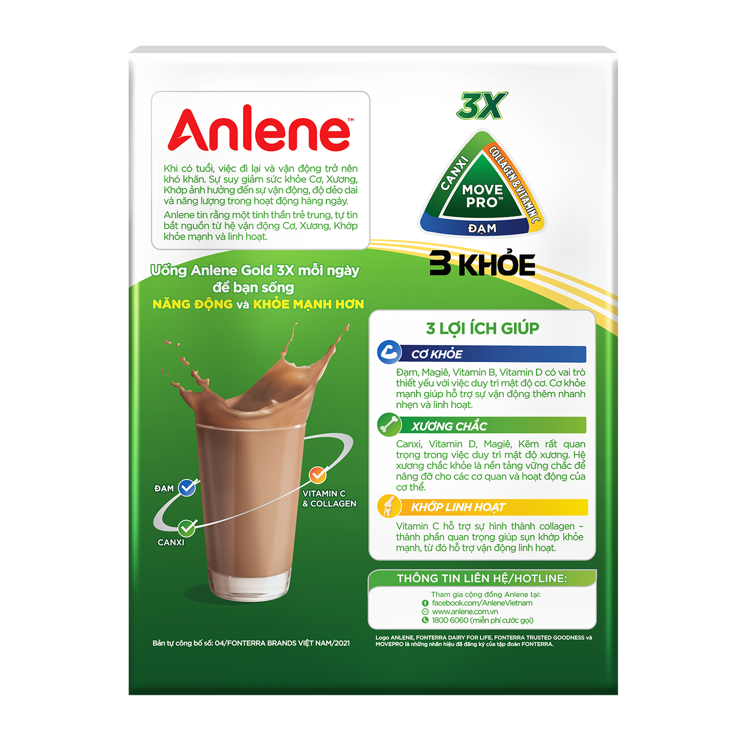 Sữa Bột Anlene Gold Movepro Hương Chocolate