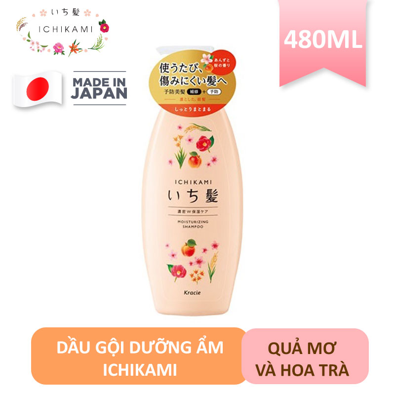 Dầu Gội Nhật Bản Ichikami Dưỡng Ẩm Cho Tóc 480ml