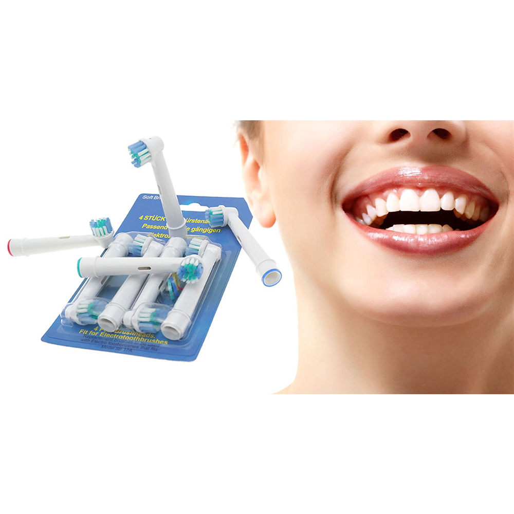 Cho máy Braun Oral-B, Bộ 4 đầu bàn chải đánh răng điện - Đánh tan mảng bám- SB-17A