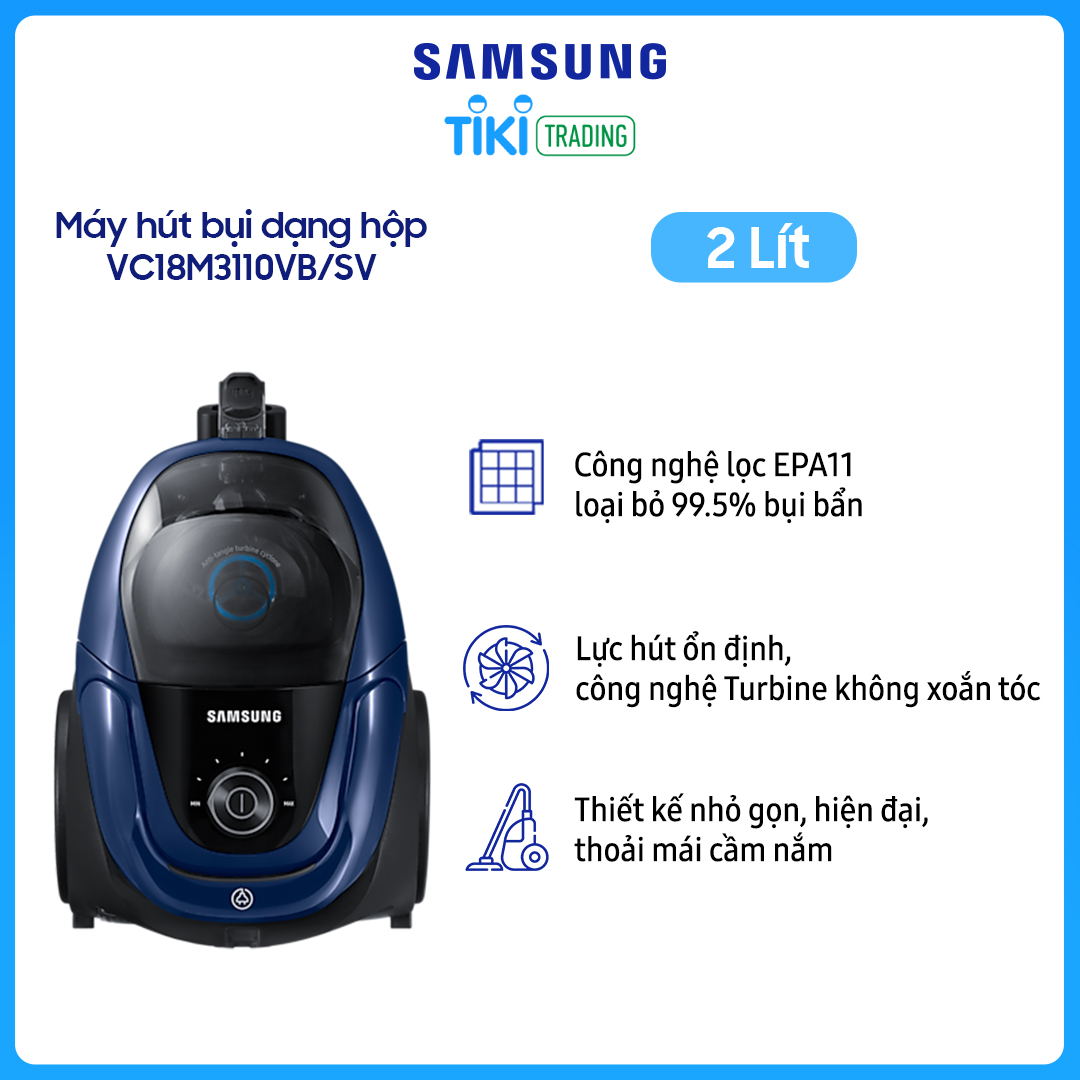 Máy Hút Bụi Samsung VC18M3110VB/SV (2 lít) 1800W - Hàng chính hãng