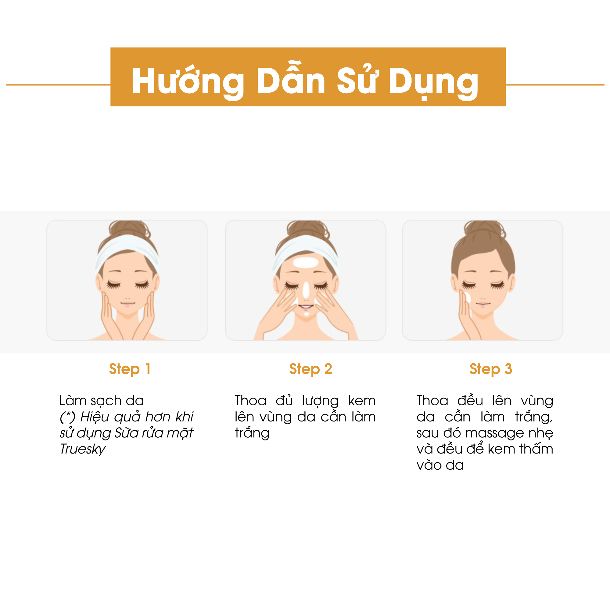 Kem dưỡng trắng da mặt Truesky chiết xuất ngọc trai hồng y dạng lotion chính hãng 10g - Whitening Face Cream