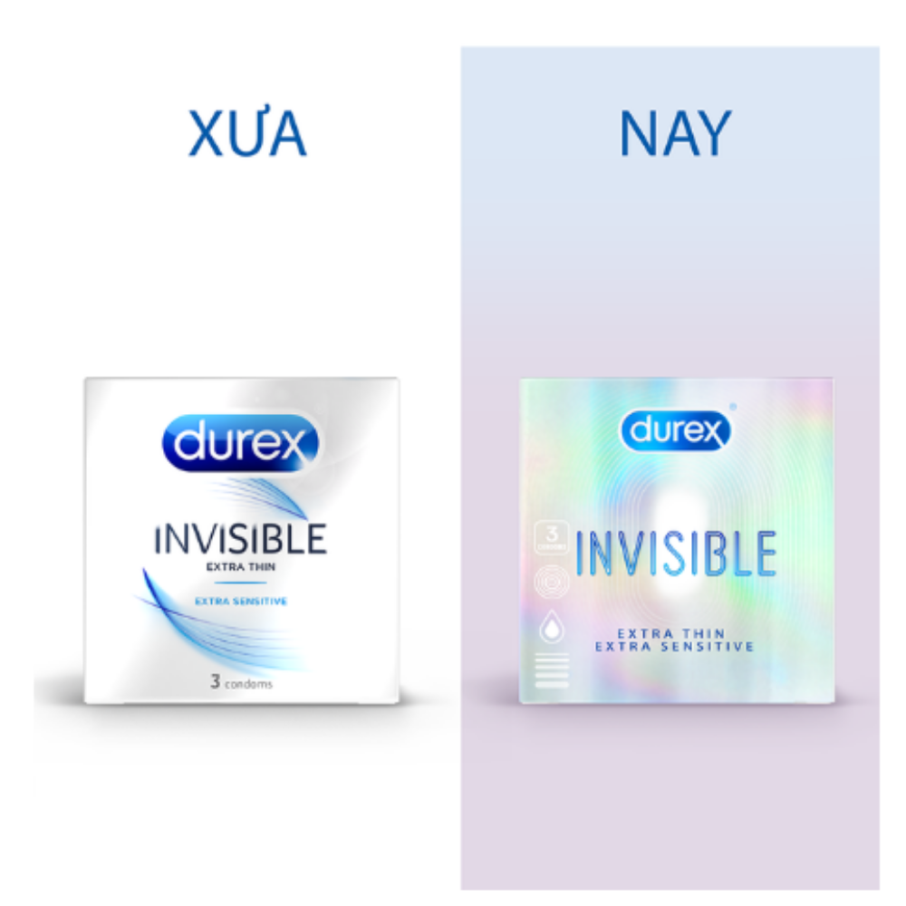 [3 chiếc] Bao Cao Su Durex Invisible Extra Thin &amp; Sensitive 3s