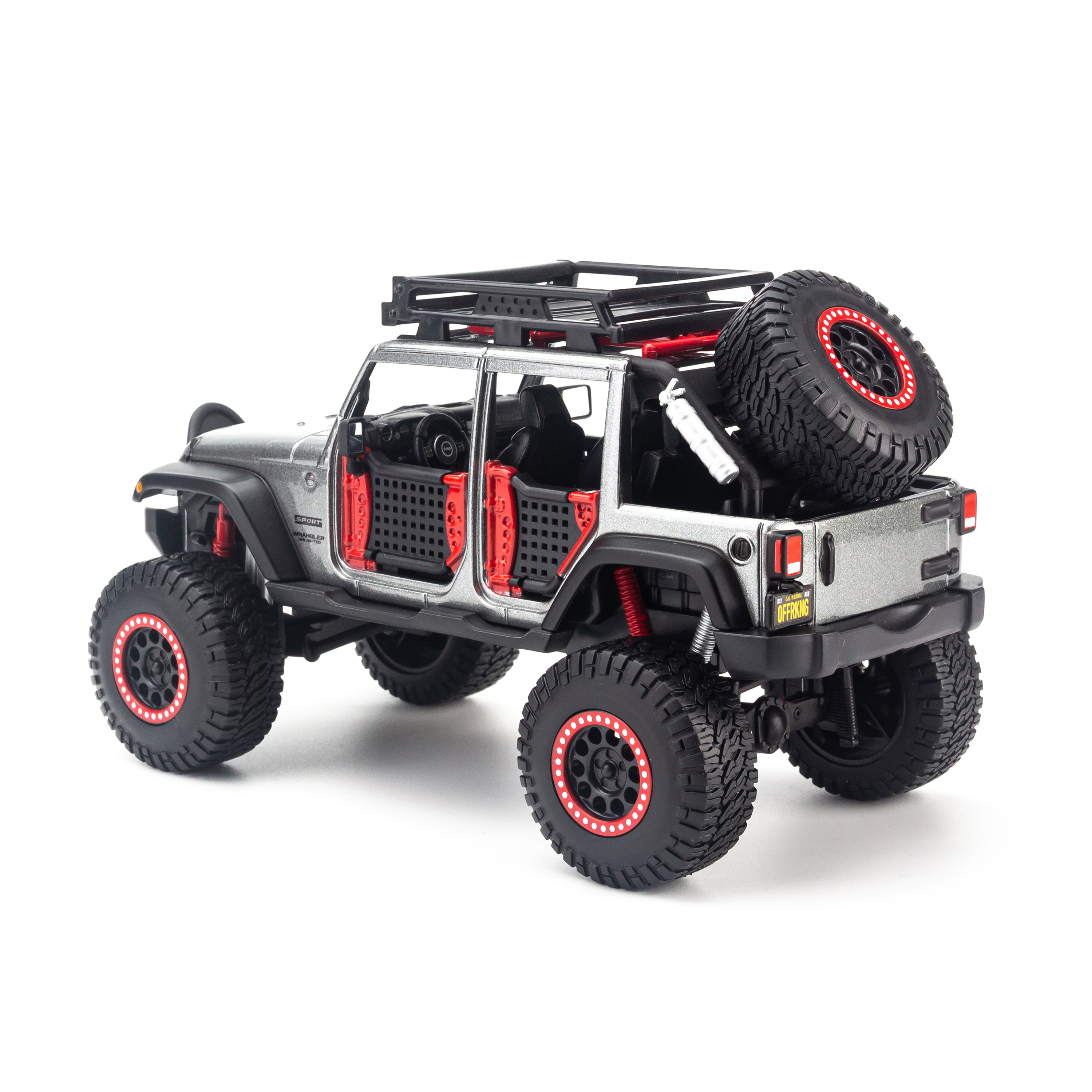 Mô Hình Xe Design Off-Road Kings 2017 Jeep Wrangler Unlimited Grey 1:24 Maisto MH-32523