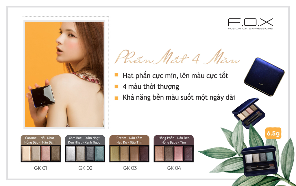 Phấn Mắt 4 Màu F.O.X Eyeshadow Palette 6.5g - GK04