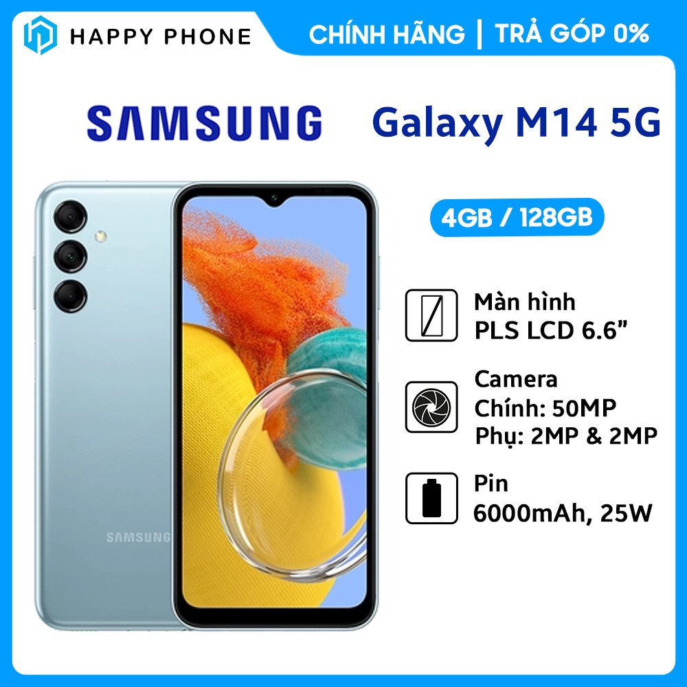 Điện thoại Samsung Galaxy M14 5G  - Hàng chính hãng - Đã kích hoạt bảo hành điện tử