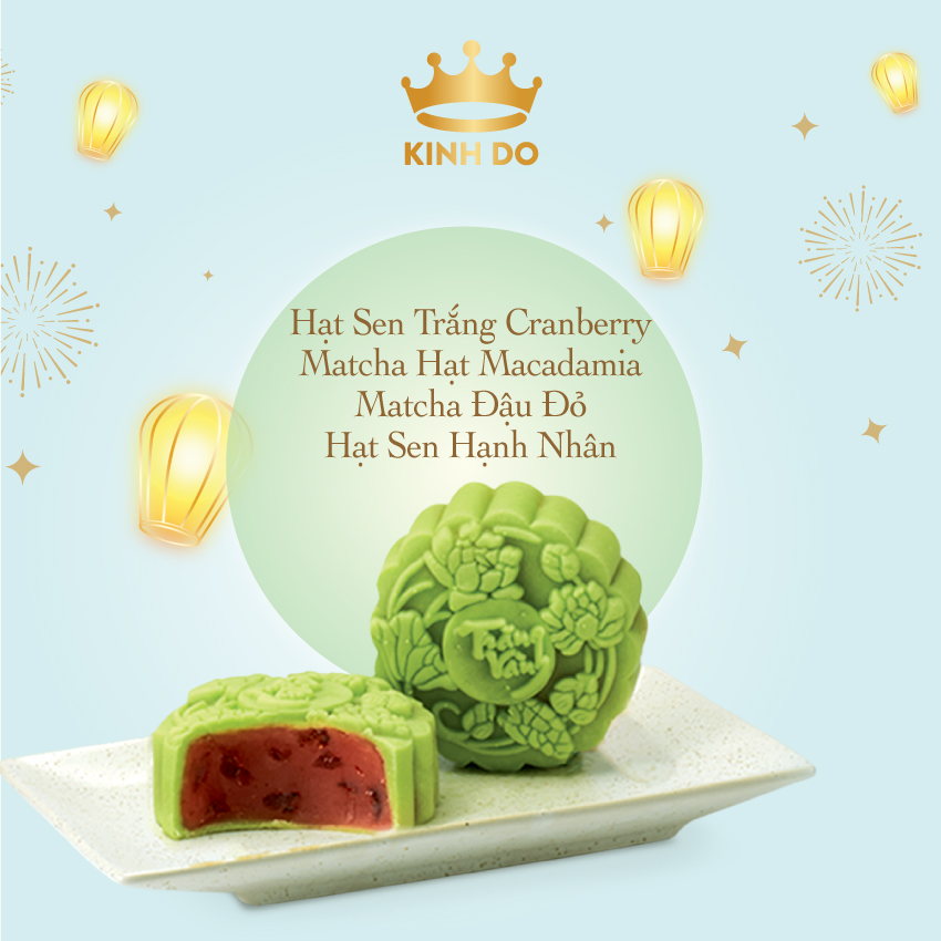 Tặng lồng đèn giấy - Hộp bánh trung thu Kinh Đô cao cấp - Trăng Vàng Hồng Ngọc Tâm An (4 Bánh x 120gr)