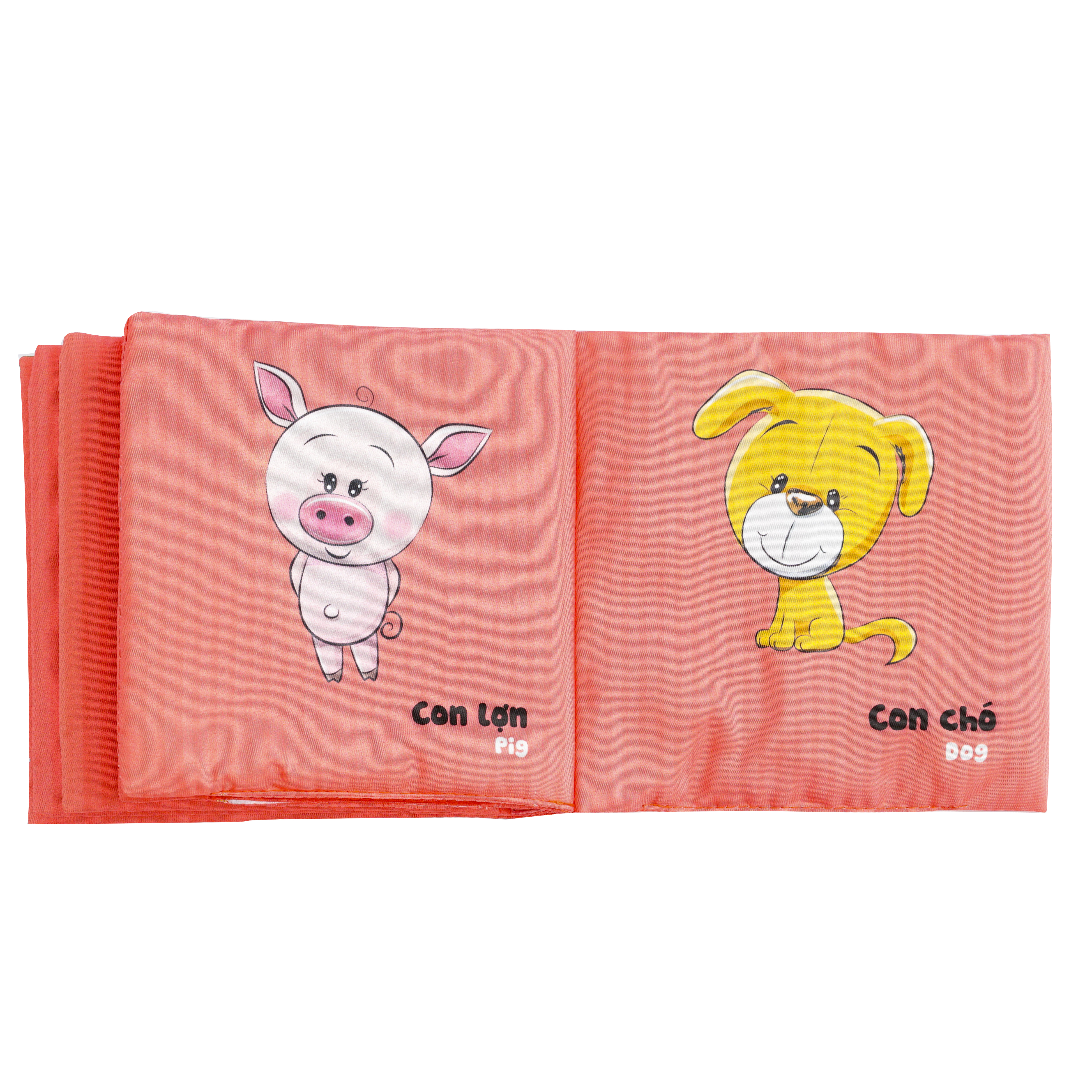 Combo 2 cuốn sách vải song ngữ Lalala baby chủ đề Động vật và Phương tiện giao thông 