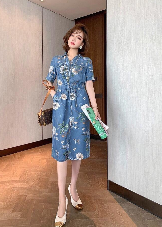 ĐẦM JAN HOA RÚT DÂY EO CAO CẤP KS1123