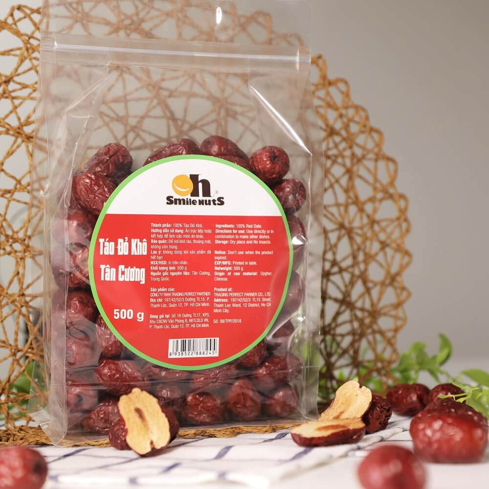 Táo Đỏ Khô Tân Cương Smile Nuts Túi 500g