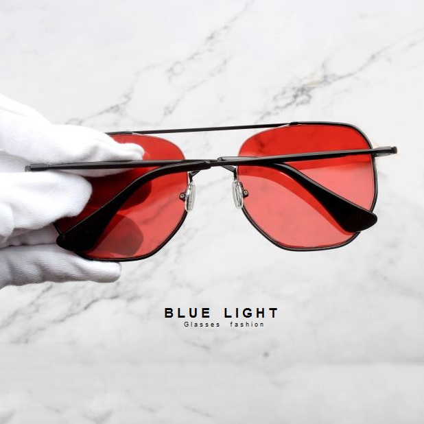 Kính Râm, Kính Mát Nam Nữ Mắt Đỏ Vuông To Hàn Quốc - BLUE LIGHT SHOP