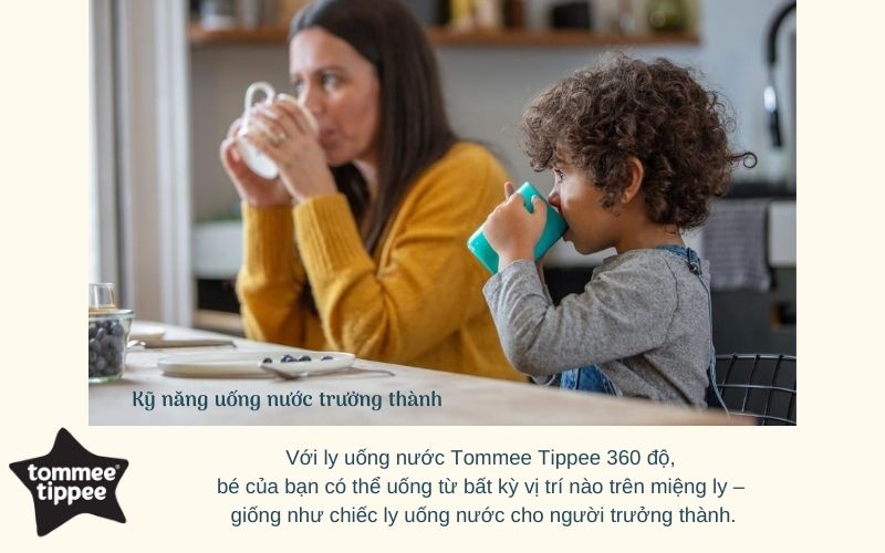 Ly tập uống nước chống đổ cho bé Tommee Tippee 360 Deco Trainer 200ml từ 6 tháng - Xanh cổ vịt