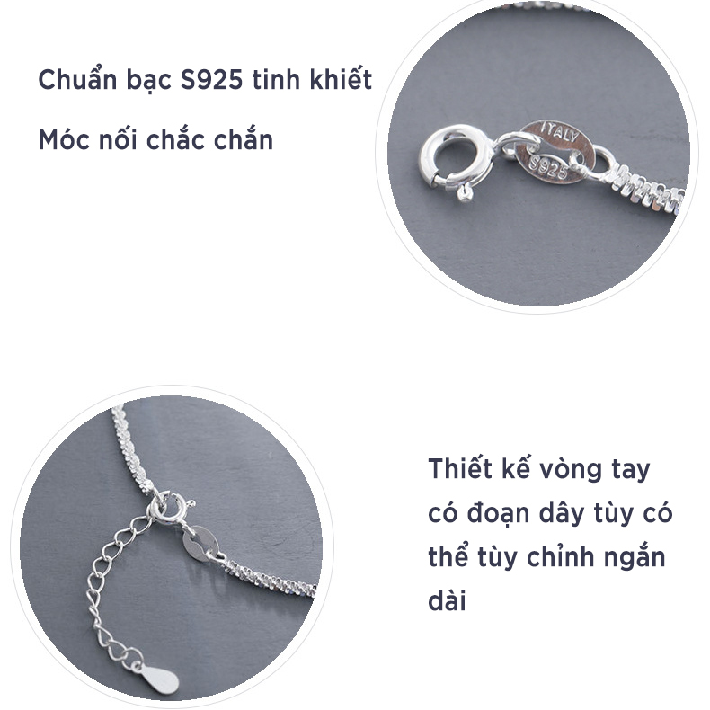 Lắc Tay Nữ | Lắc Tay Nữ Bạc S925 Thanh Tú Đơn Giản L2536 - Bảo Ngọc Jewelry