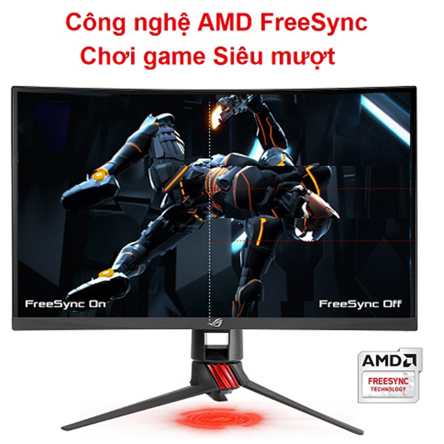 Màn Hình Gaming Cong ASUS ROG Strix XG27VQ 27 inch Full HD (1920 x 1080) 1ms 144Hz Aura RGB FreeSync™ VA- Hàng Chính Hãng