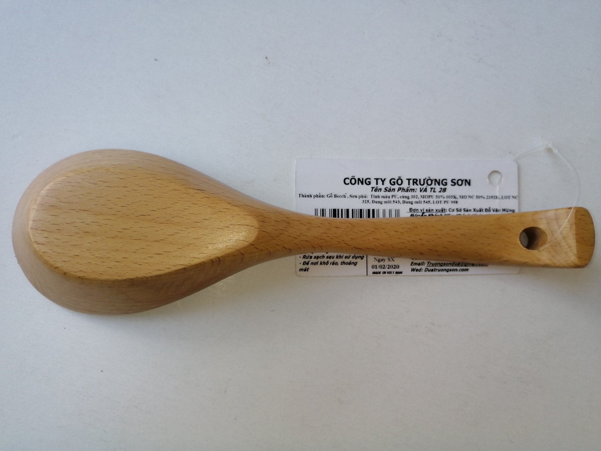 Vá Múc Canh Gỗ Beech Đáy Bằng Cỡ Trung TL28 ( 23.5 x 6.5 cm ) - Đồ Gia Dụng Nhà Bếp Thương Hiệu Trường Sơn