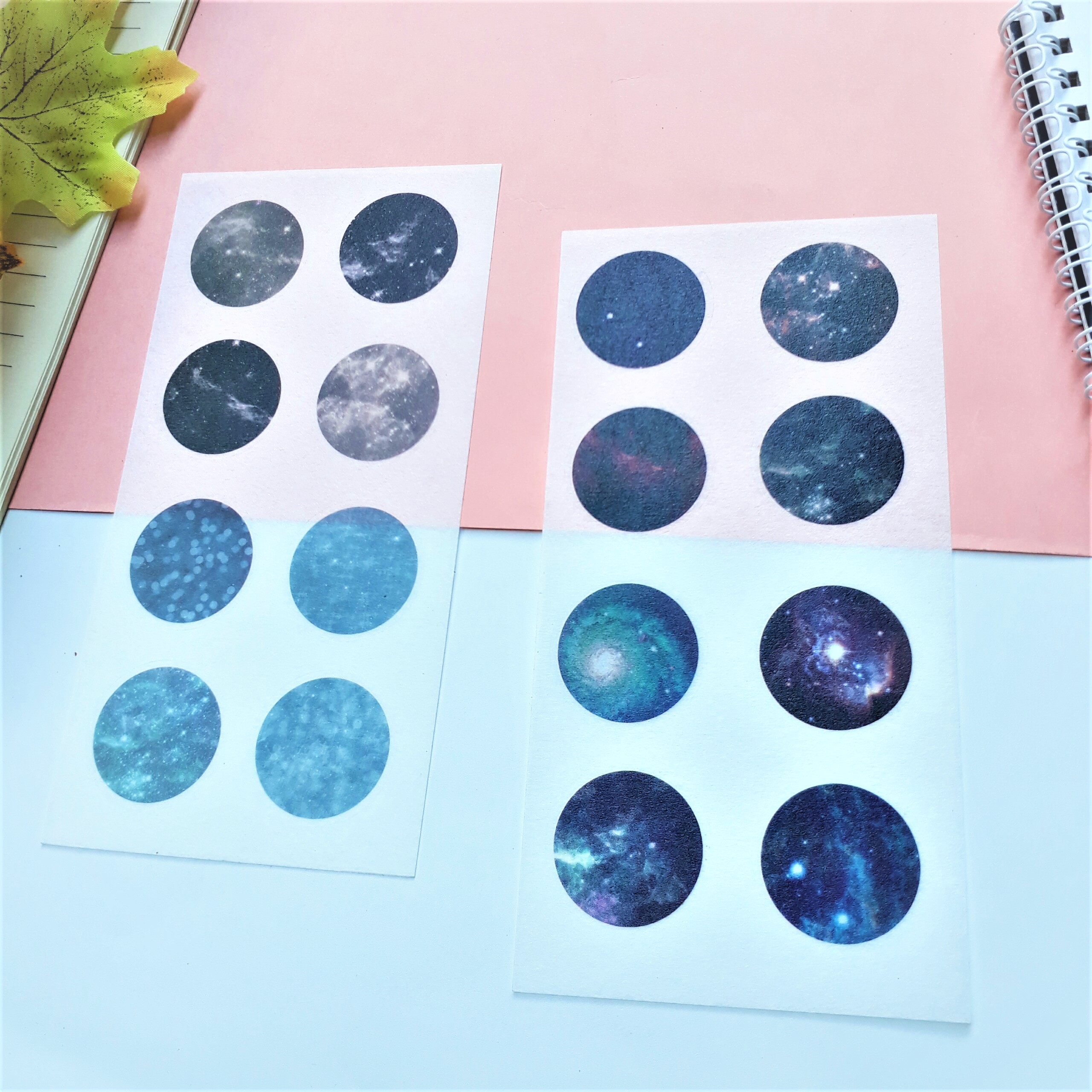 Combo 2 Bộ 6 Tấm Sticker Dán Trang Trí Hành Tinh Và Ghi Chú Đủ Màu