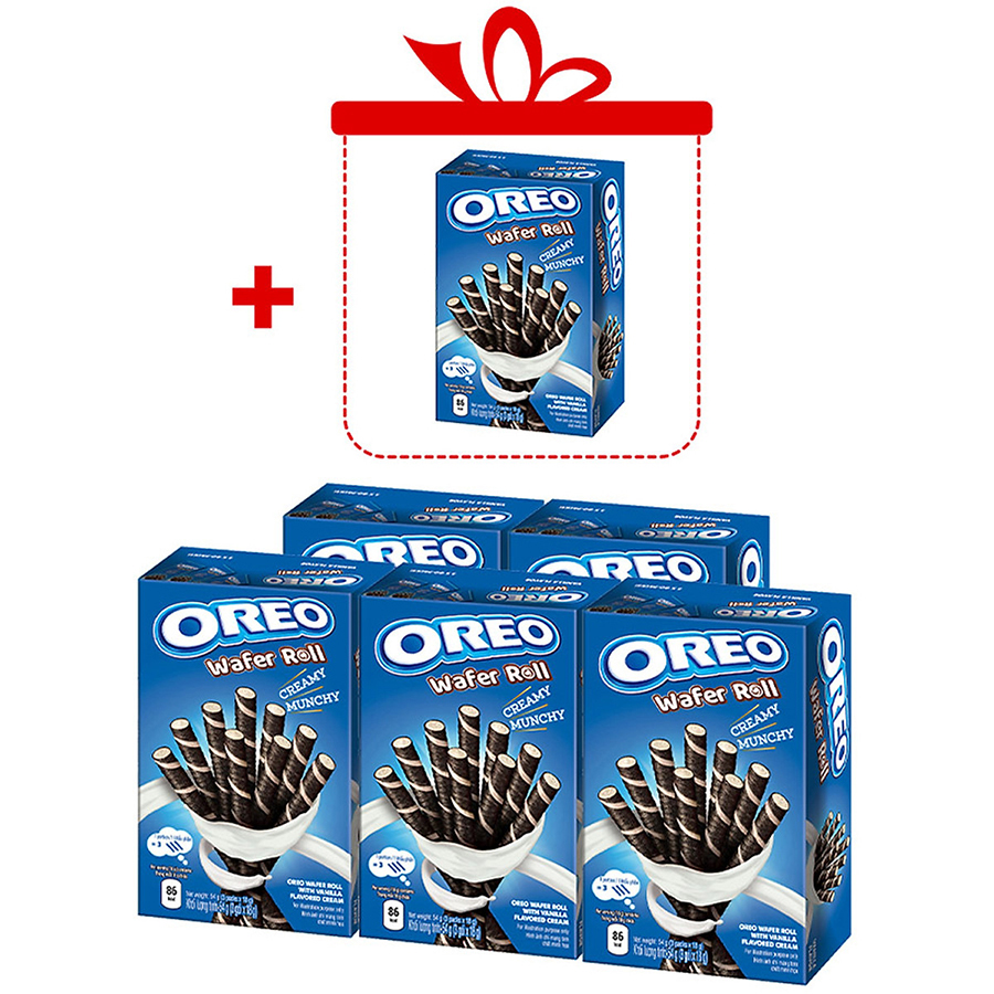 [Mua 5 Tặng 1] Combo 5 Hộp Bánh Quế OREO Vị Vani 5x54g