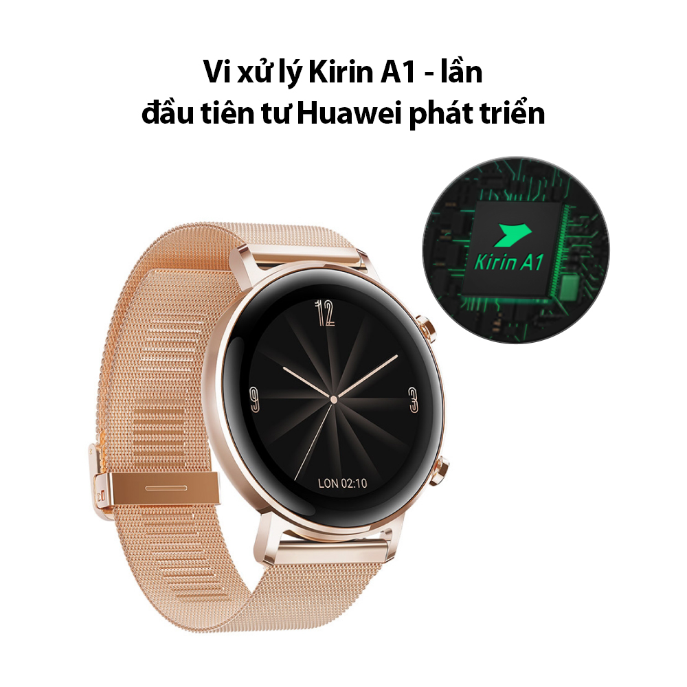 Đồng hồ thông minh HUAWEI Watch GT2 (42mm) | Kirin A1 | Thời lượng pin dài | Kiểu dáng thể thao thời thượng | Hàng Chính Hãng