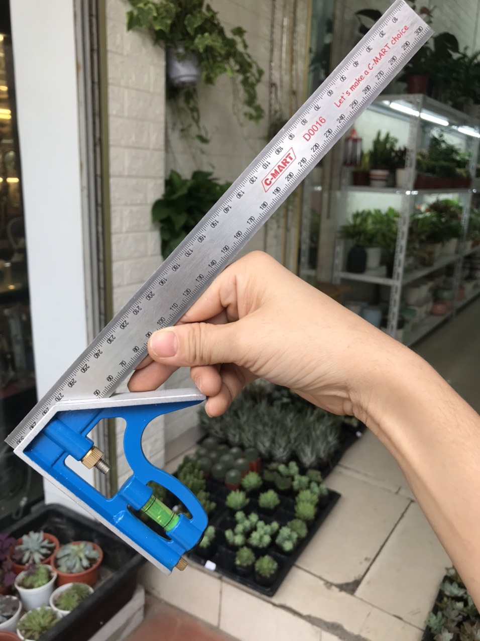 Thước góc thuỷ C-Mart D0016-12 thước vuông góc thăng bằng