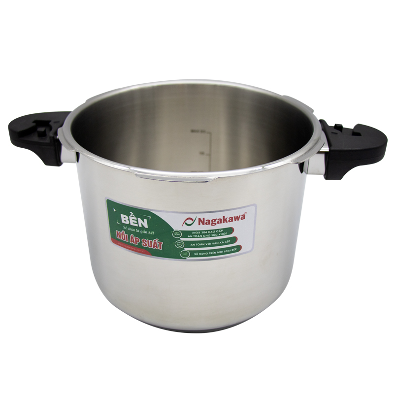 Nồi Áp Suất Cơ Inox Cao Cấp Đáy Từ Nagakawa NAG1452 (5L) - Dùng Trên Mọi Loại Bếp - Hàng Chính Hãng