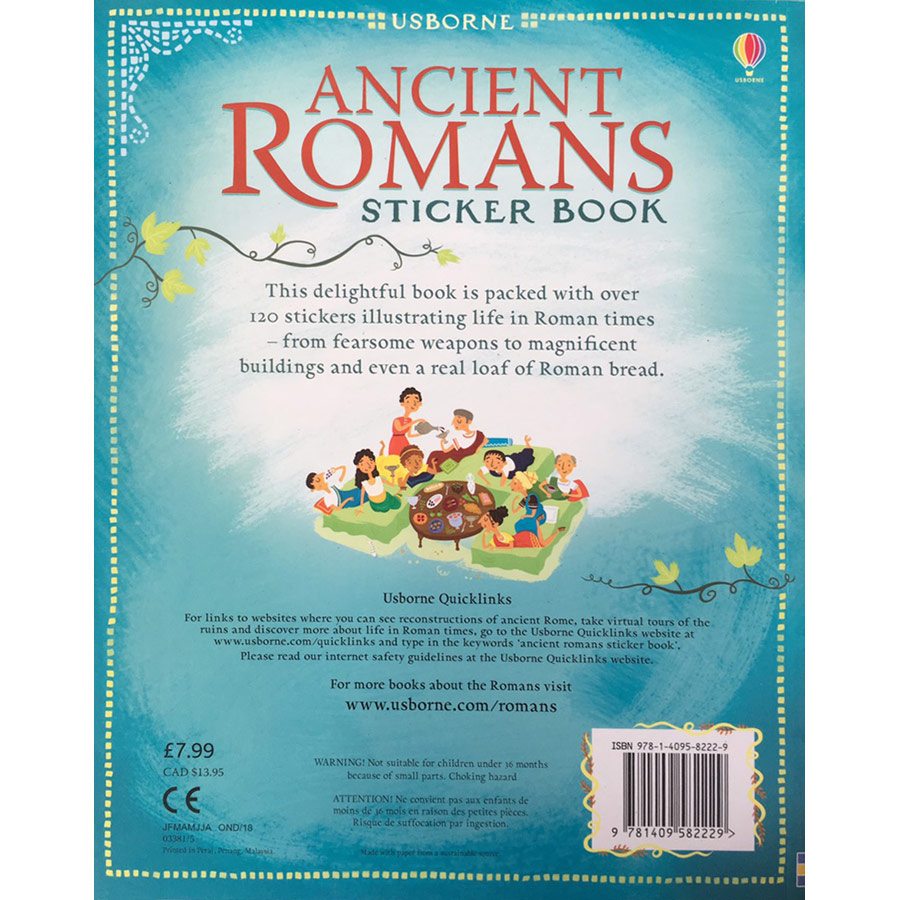 Usborne Ancient Romans Sticker Book (With Over 120 Stickers)