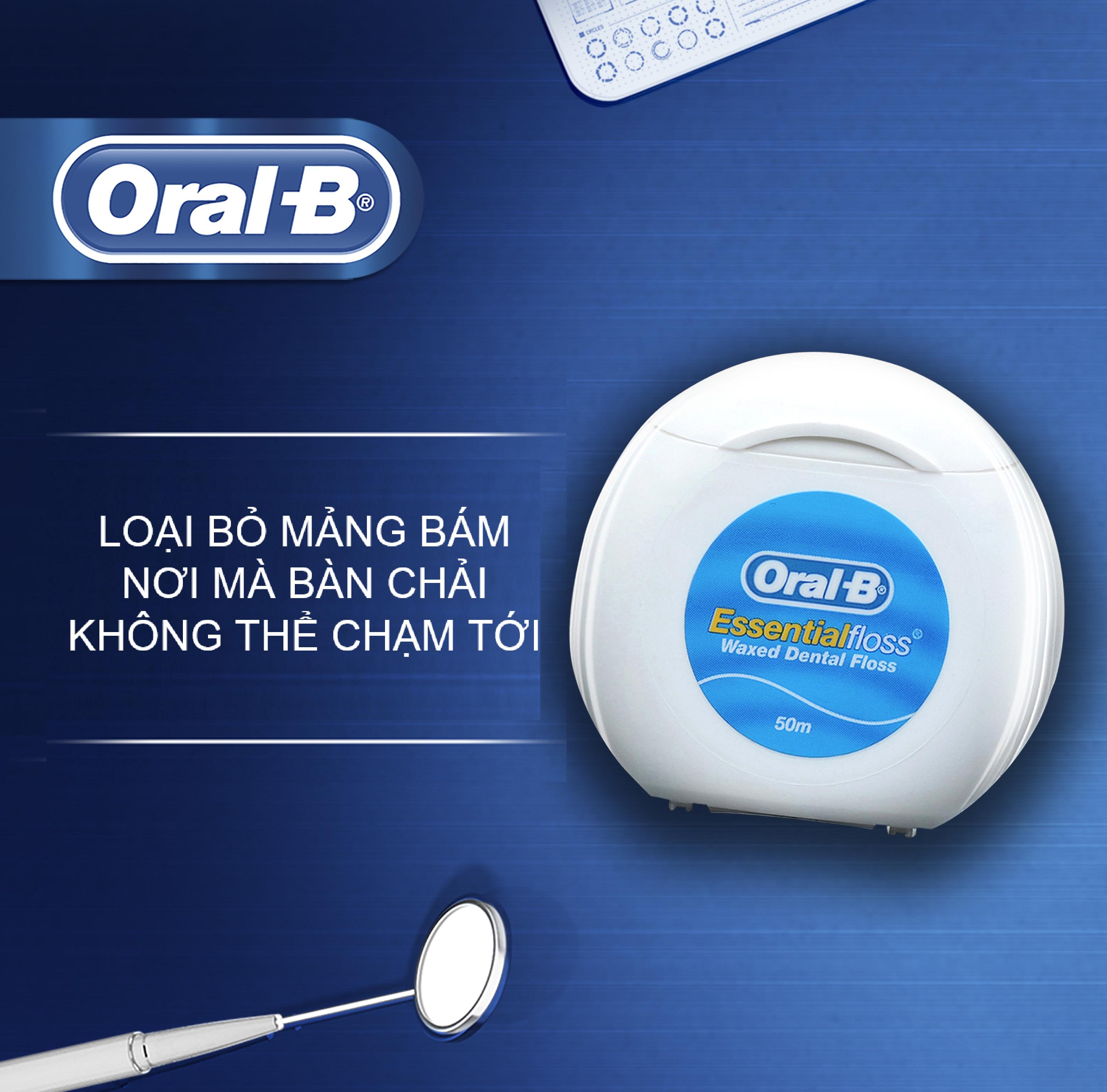 Combo 2 Vỉ Tiết Kiệm 2 Hộp Chỉ Nha Khoa ORAL-B Essential Mint (Hộp 50m)