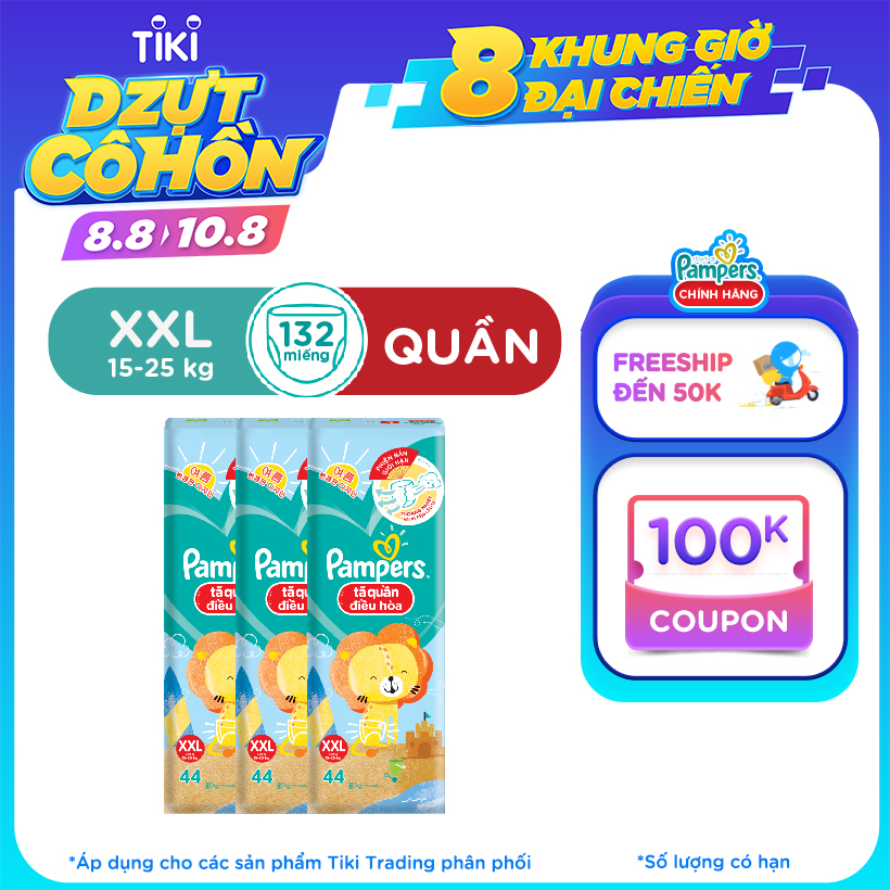 Combo 3 tã Quần Pampers Điều Hoà Gói Lớn