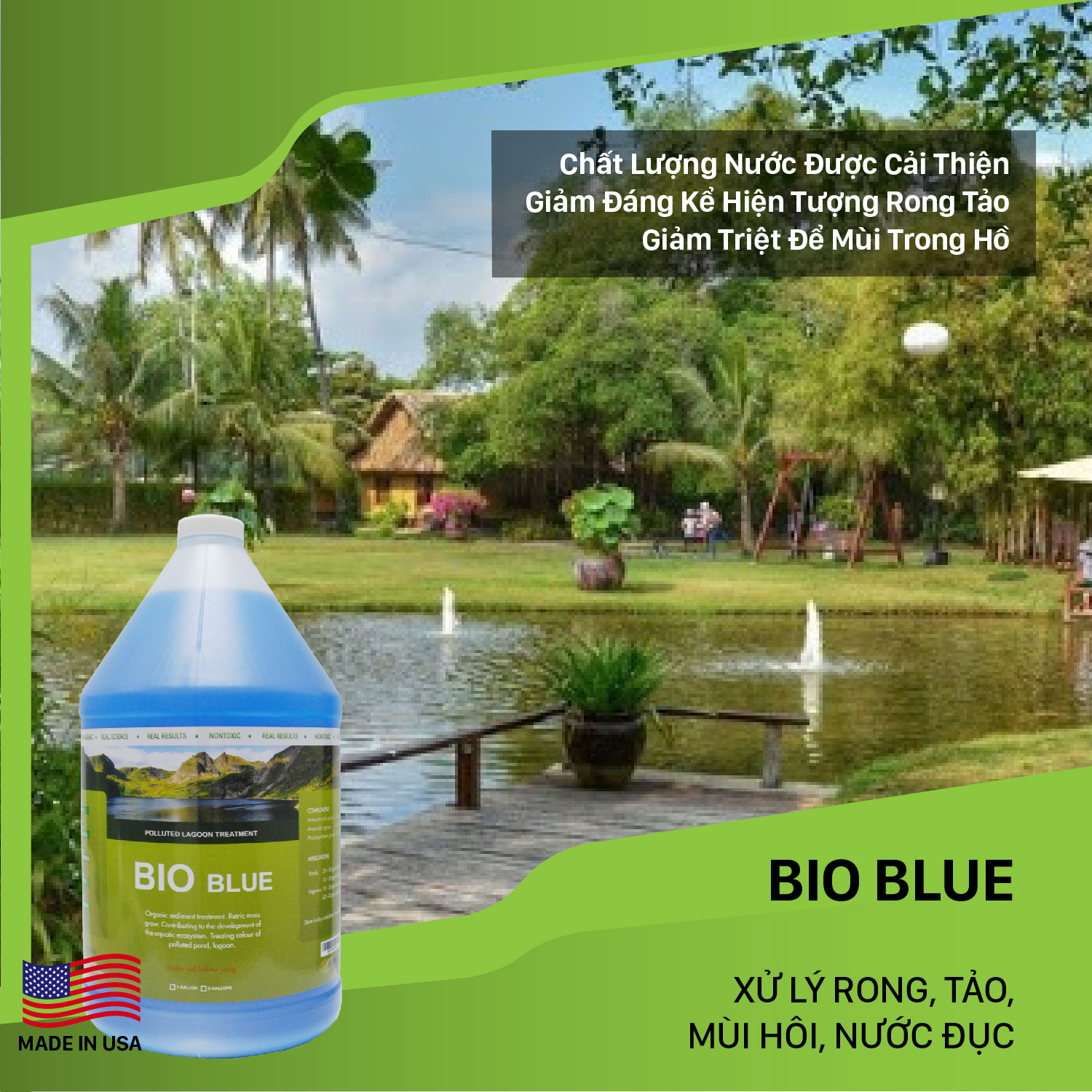 Bio Blue Vi sinh xử lý ao hồ bị ô nhiễm