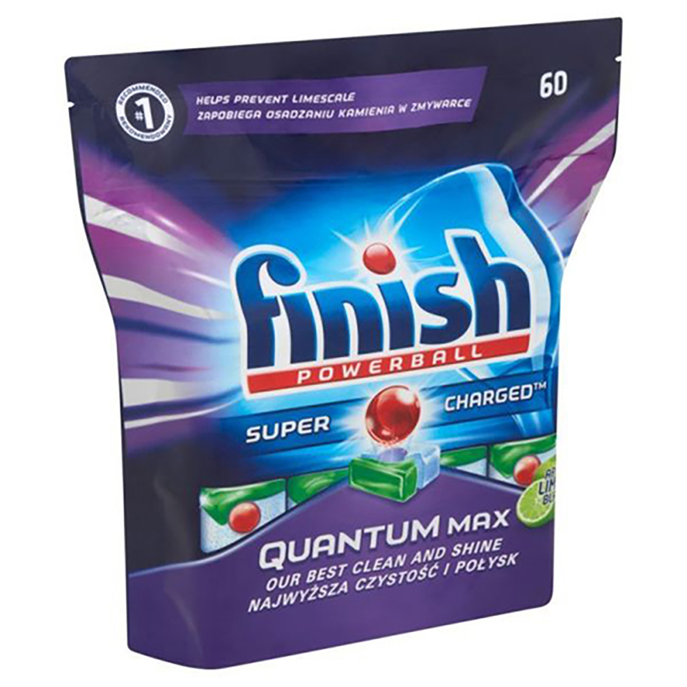 Túi 60 viên rửa chén Finish Quantum Max Dishwasher Tablets Apple&amp;Lime QT025461 - hương chanh, táo