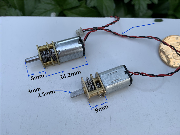 Động cơ motor mini mô tơ giảm tốc N20 trục dài 8mm - DC3V-6V - bánh răng thép cực bền - LK0017