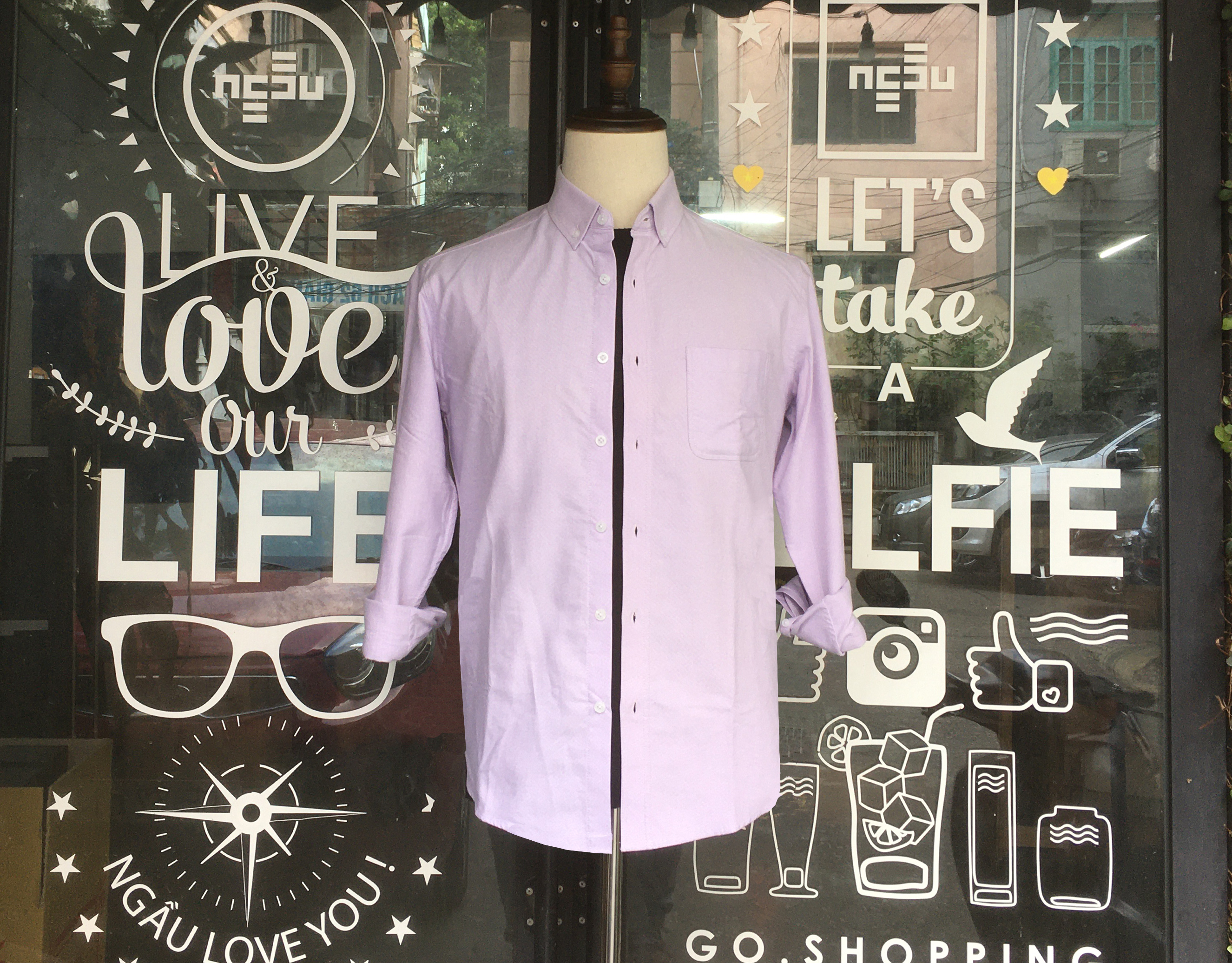 Áo sơ mi nam dài tay vải oxford 100% cotton mềm, mịn, thấm hút mồ hôi tốt, tông màu trơn cơ bản, lịch sự, gọn gàng, kiểu dáng slim suông gọn trẻ trung nam tính