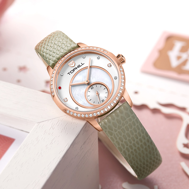Đồng hồ nữ mặt xà cừ Thụy Sĩ TOPHILL TE036L.NS3237