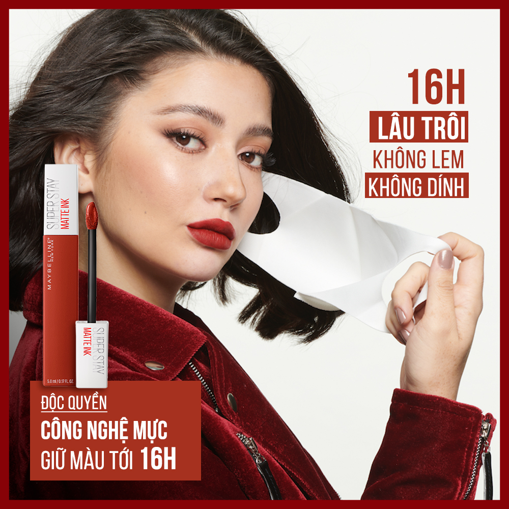 Son Kem Lì 16h Lâu Trôi Maybelline New York Super Stay Matte Ink Lipstick 5ml 170 Initiator