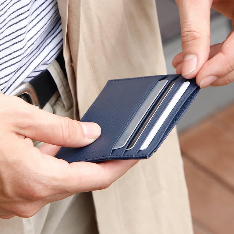 VÍ MINI ĐỰNG THẺ Bóp Cardholder ZERO Da Saffiano Nhập Khẩu Cao Cấp Chống Thấm Nước Unisex Nam Nữ Chuẩn Nome DOLANTO