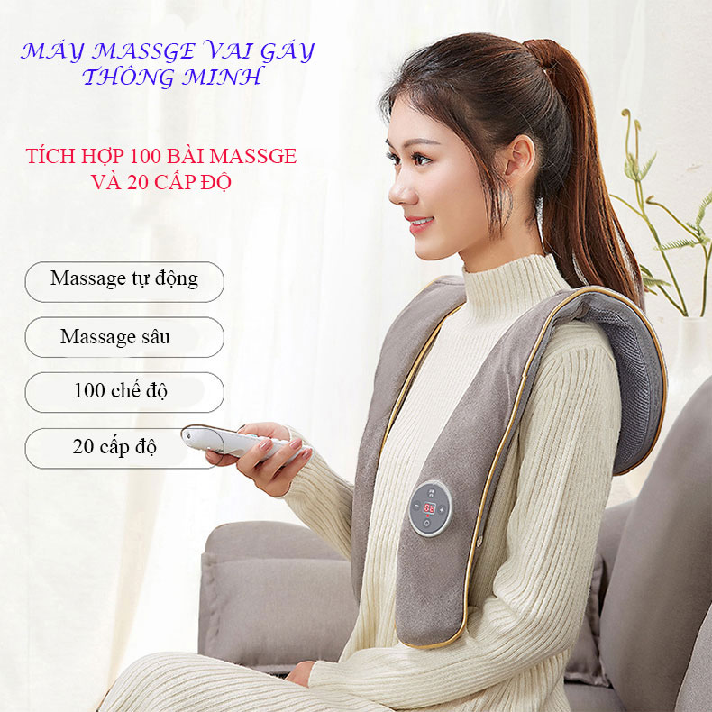 Máy Massage Đấm Bóp Thư Giãn Cổ Vai Gáy Lưng Eo Cao Cấp - Hàng Chính Hãng