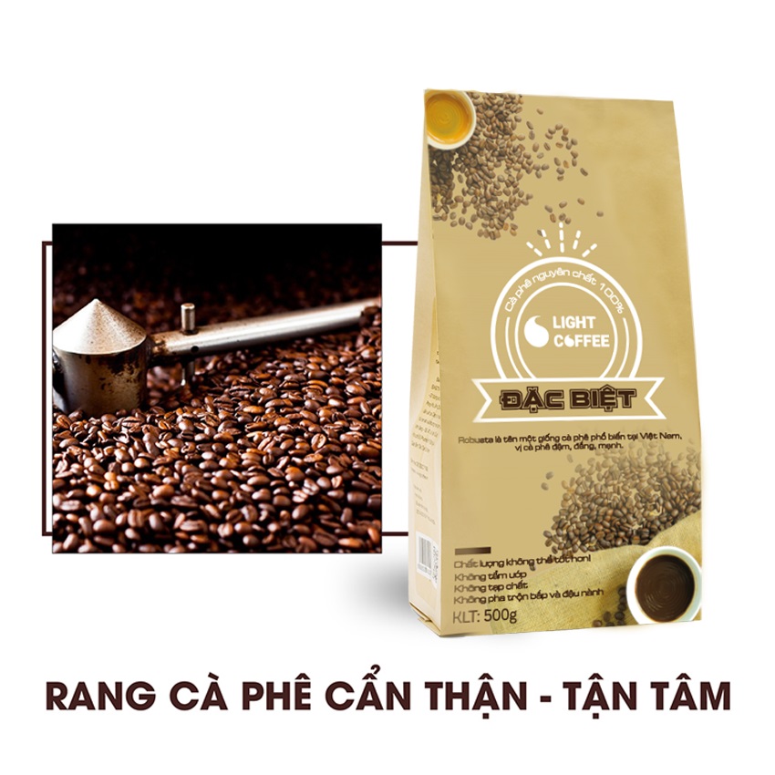 Hình ảnh Cà phê hạt rang Đặc biệt Light coffee vị đậm, đắng mạnh - 500g