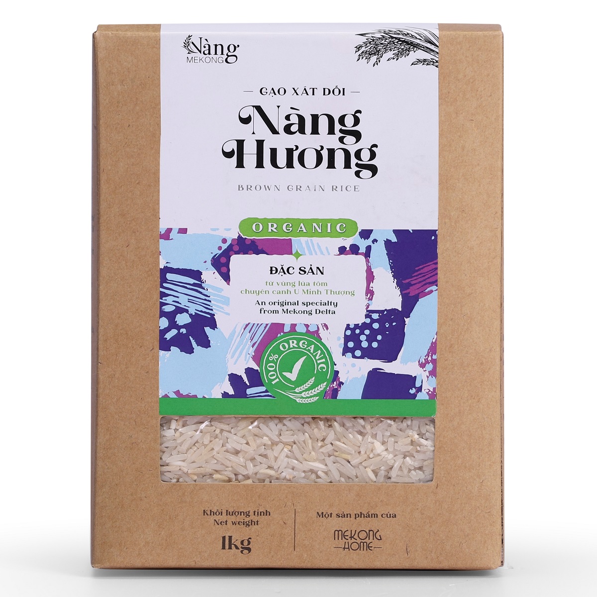 COMBO 4kg - Gạo Hữu Cơ XÁT DỐI  Nàng Hương - Nàng MEKONG - 100% Organic - Gạo Lứt