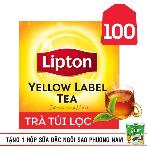 Combo 4 Trà Đen Nhãn Vàng Lipton Túi Lọc 2g x 100 Gói