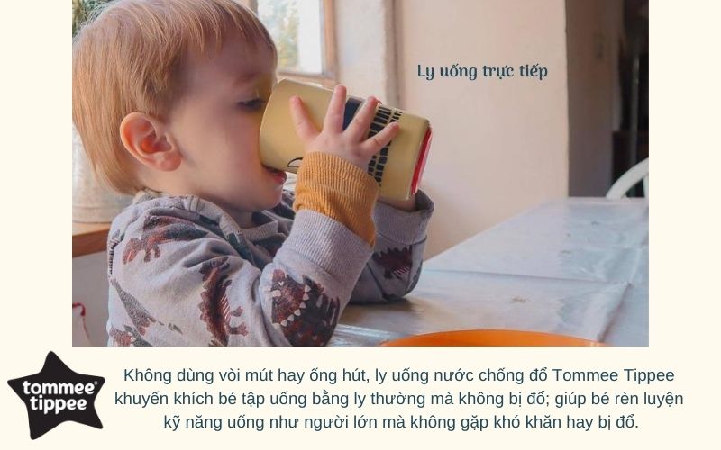 Ly uống nước chống đổ Tommee Tippee No-Knock từ 18 tháng - Vàng