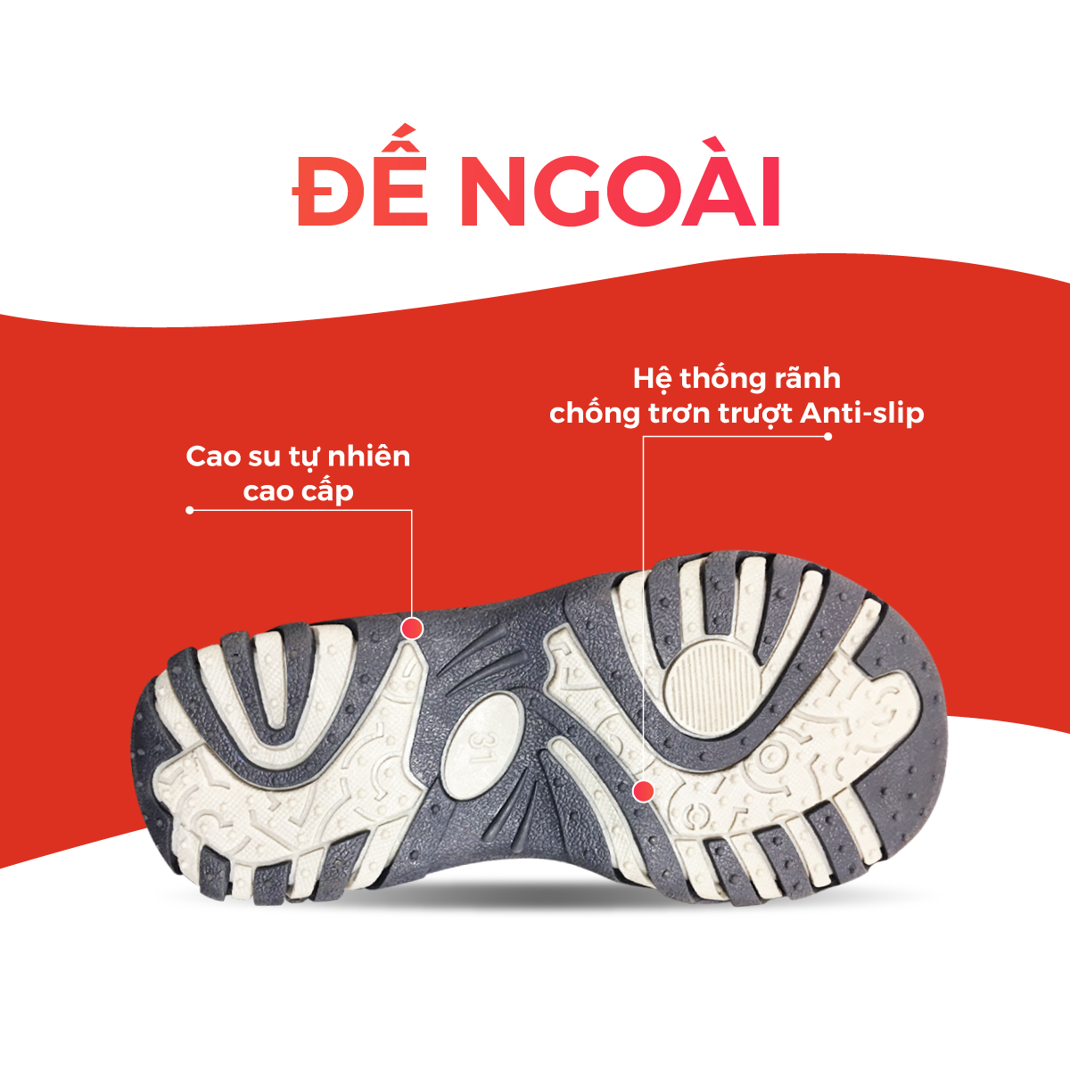 Dép Quai Hậu Cho Bé Trai Đi Học Thời Trang Cao Cấp Crown Space UK Active Sandal CRUK523 Da Nhẹ Êm Thoáng Khí Thấm Hút Mồ Hôi Cho Trẻ Size từ 26-35/2-14 Tuổi