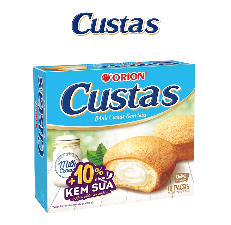 Bánh Custas Kem sữa  hộp 12 gói