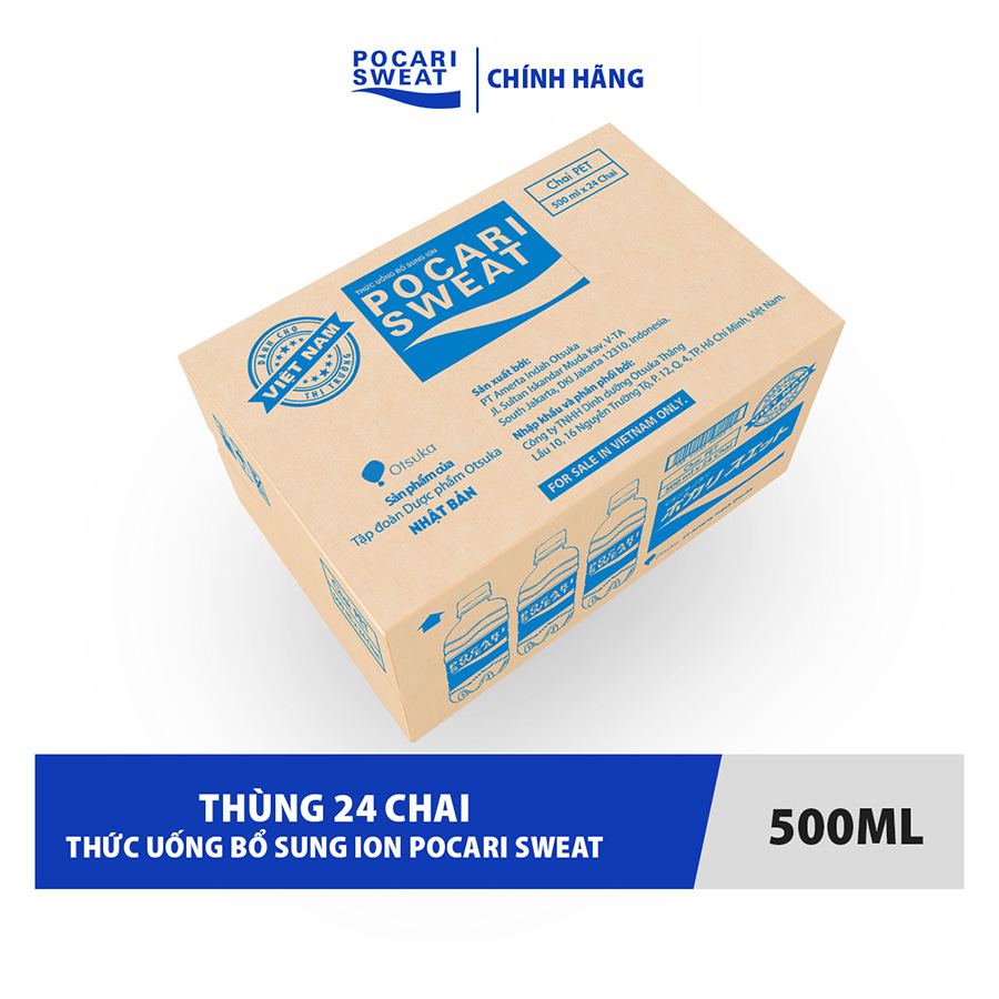 Thùng 24 Chai Thức Uống Bổ Sung ION Pocari Sweat (500ml / Chai)