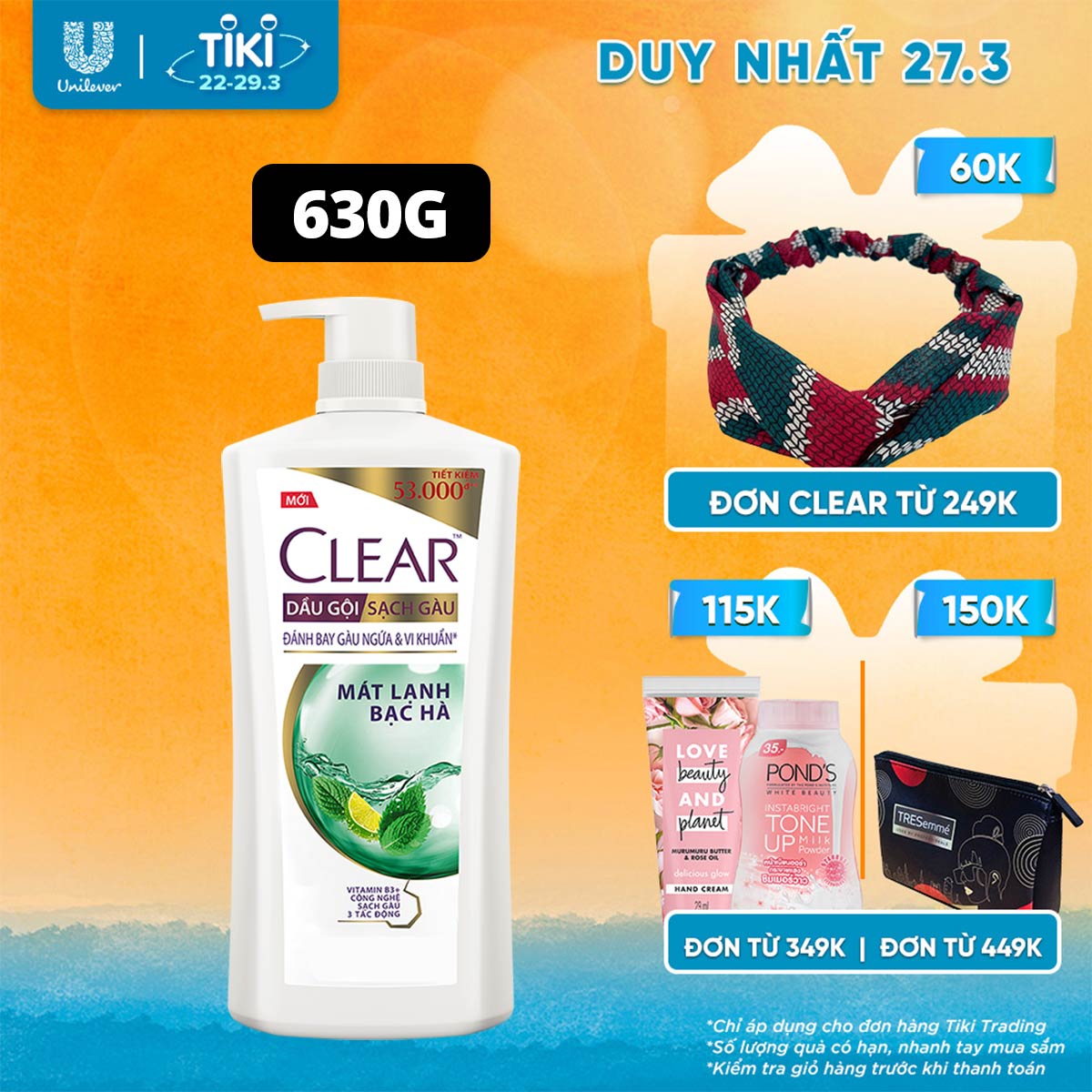 Dầu Gội 630g Clear Sạch Gàu Mát Lạnh Bạc Hà 3X Sức Mạnh Đánh Bay Gàu, Ngứa, Vi Khuẩn