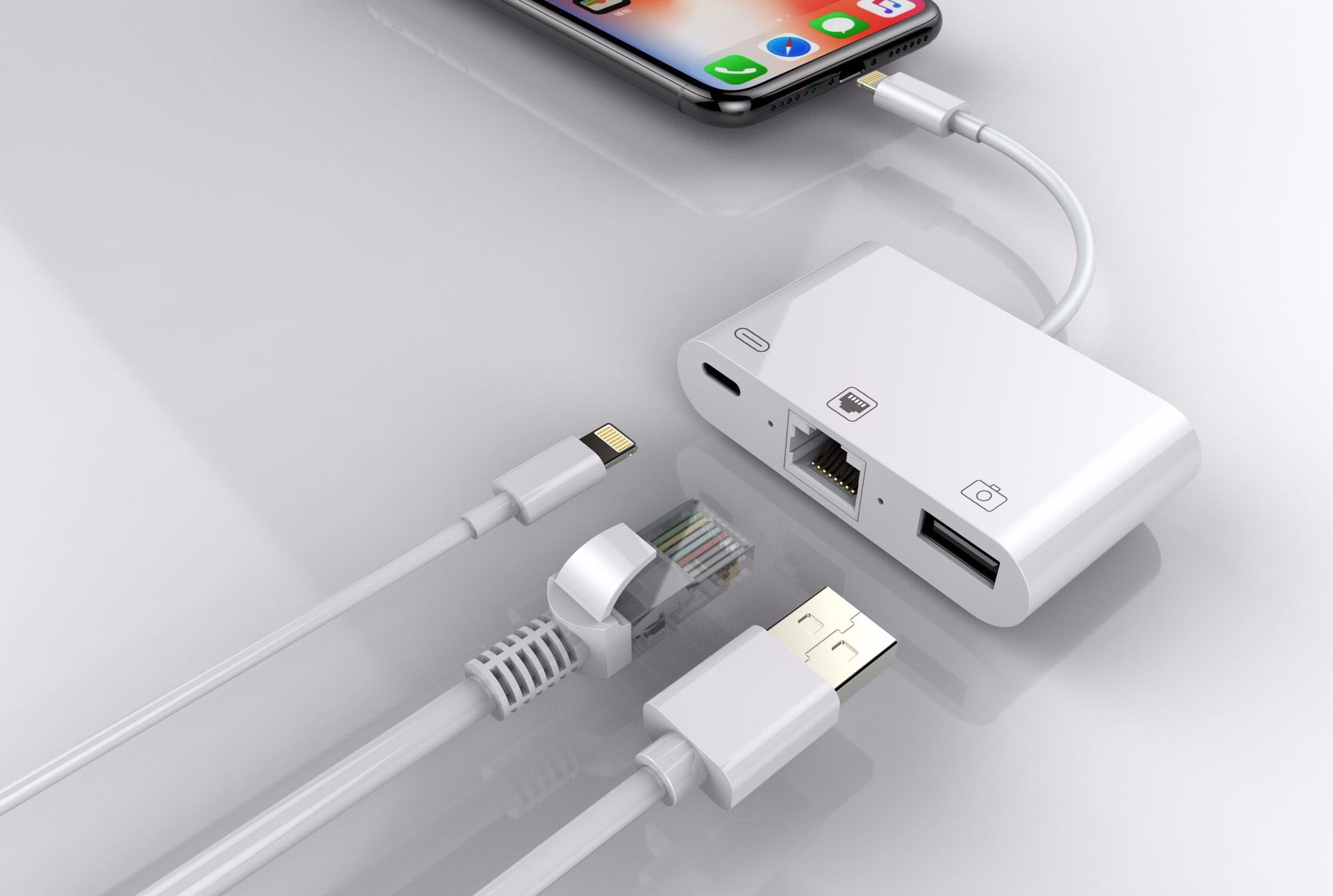 Cáp Chuyển Đổi Lightning To Lightning, RJ45 &amp; USB 3.0